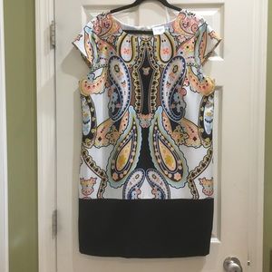 J. Taylor Large Paisley Cap Sleeve Dress Size 16
